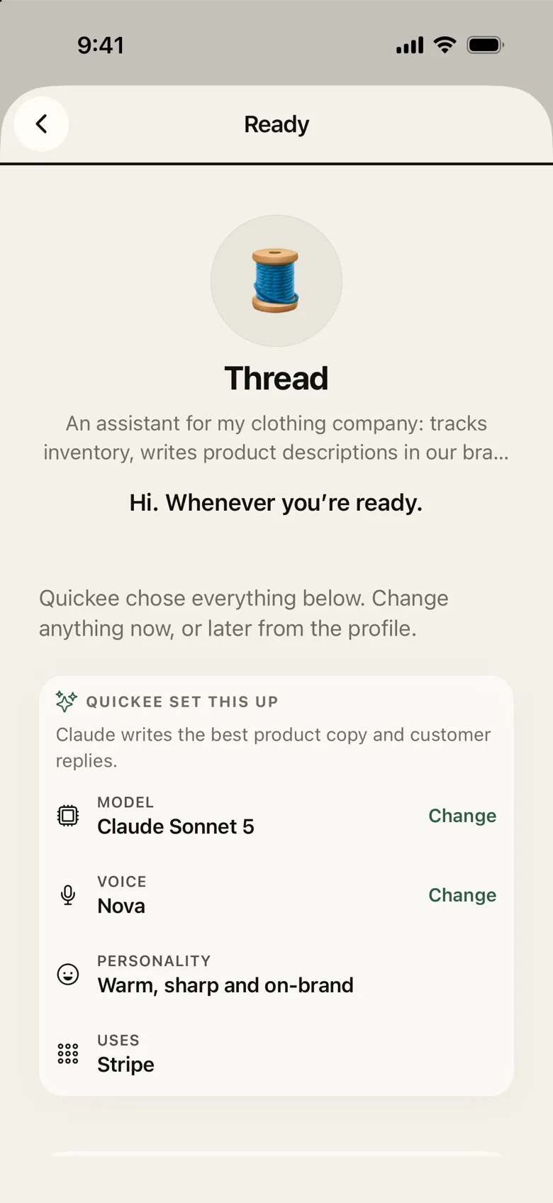 Step two: review what Quickee chose