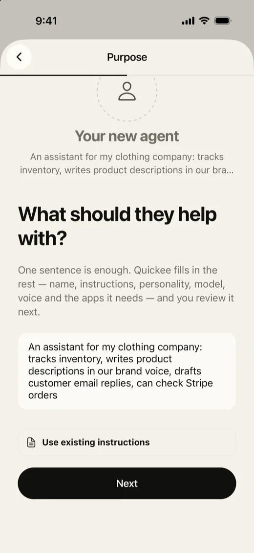 Create an agent